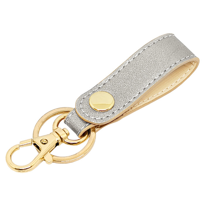 【Leo&Aoi公式ショップ】 イタリア産 本革 グリッター キーリング スナップボタン キーホルダー バッグチャーム 牛革 【安心の返品保証付き】