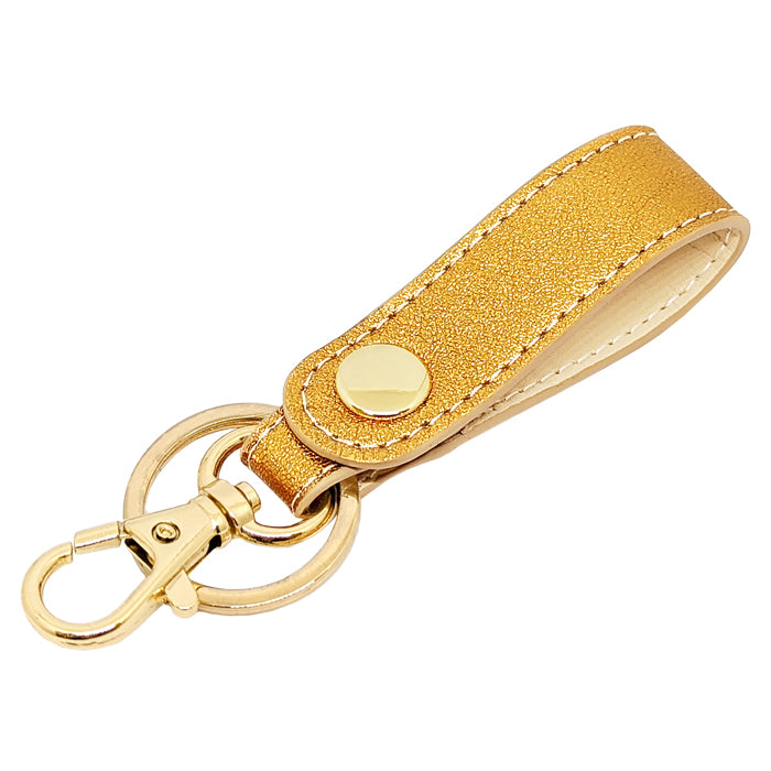 【Leo&Aoi公式ショップ】 イタリア産 本革 グリッター キーリング スナップボタン キーホルダー バッグチャーム 牛革 【安心の返品保証付き】