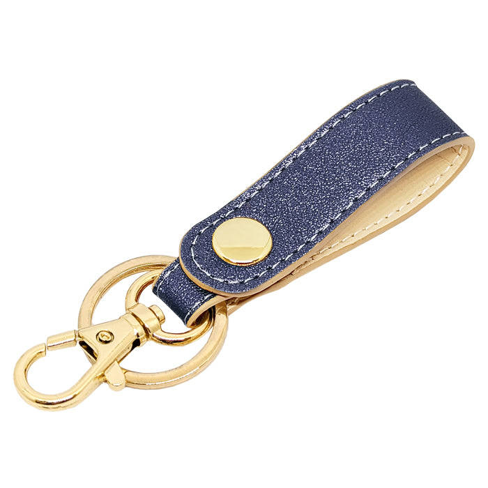 【Leo&Aoi公式ショップ】 イタリア産 本革 グリッター キーリング スナップボタン キーホルダー バッグチャーム 牛革 【安心の返品保証付き】