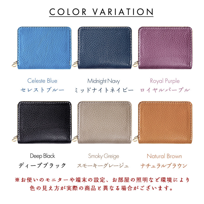 【Leo&Aoi公式ショップ】 ちょっとハイソな本革 型押し 蛇腹 ダブルファスナー 財布 本革 レディース カード収納 ミニ財布 小さい財布 使いやすい 牛革 革財布 ラウンド型財布 【安心の返品保証付き】