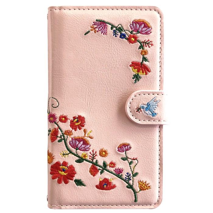 【Leo&Aoi公式ショップ】 arrows We2 F-52E FCG02 M07 A402FC ケース 花刺繍 手帳型ケース f52e アローズ ウィー スマホケース 【安心の返品保証付き】