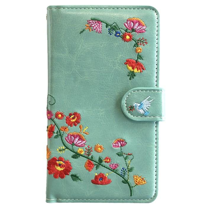 【Leo&Aoi公式ショップ】 arrows We2 F-52E FCG02 M07 A402FC ケース 花刺繍 手帳型ケース f52e アローズ ウィー スマホケース 【安心の返品保証付き】