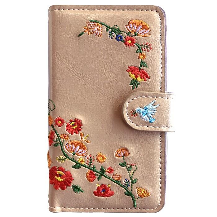 【Leo&Aoi公式ショップ】 arrows We2 F-52E FCG02 M07 A402FC ケース 花刺繍 手帳型ケース f52e アローズ ウィー スマホケース 【安心の返品保証付き】