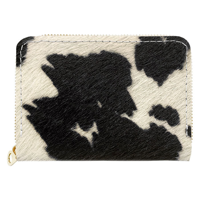 【Leo&Aoi公式ショップ】 大人の ハラコ風 ミニウォレット 財布 ミニ財布 本革 コンパクト ラウンドファスナー サイフ さいふ ウォレット 小さい財布 革 レザー カード収納 革財布 ラウンド財布 ミニサイフ 牛革  ミニ財布 牛柄 うし柄
