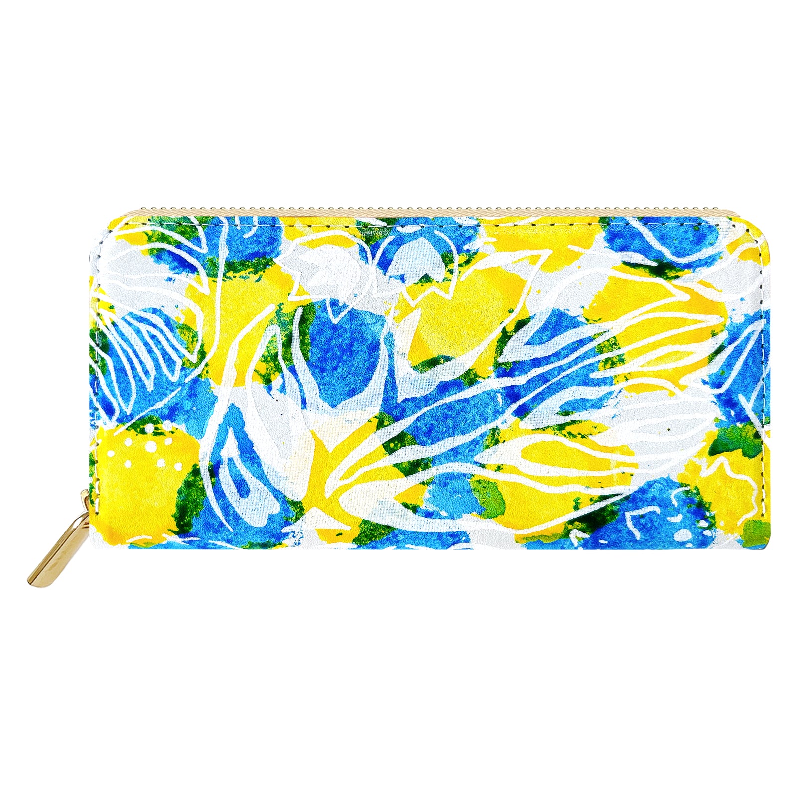 【Leo&Aoi公式ショップ】 ハワイアン柄 長財布 本革 財布 ラウンド型ファスナー レディース メンズ 大容量 カード収納【安心の返品保証付き】