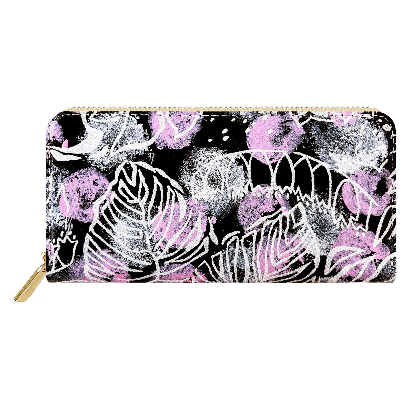 【Leo&Aoi公式ショップ】 ハワイアン柄 長財布 本革 財布 ラウンド型ファスナー レディース メンズ 大容量 カード収納【安心の返品保証付き】