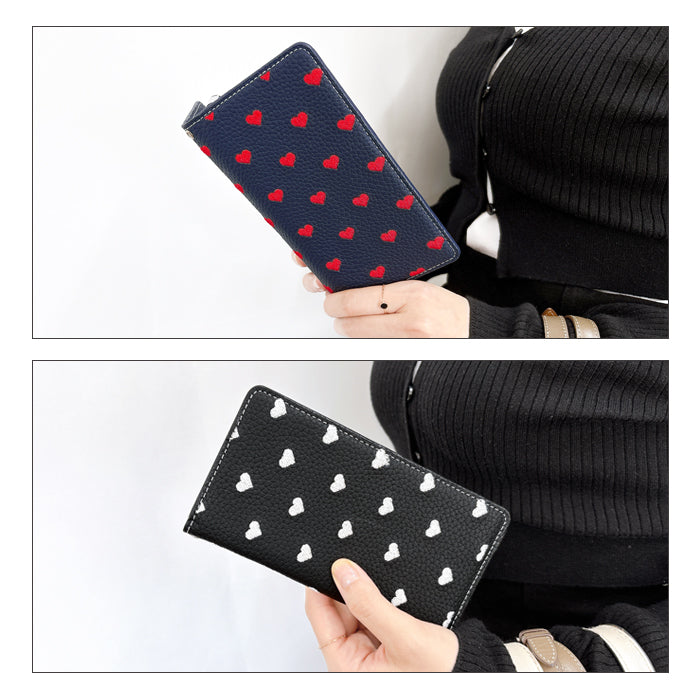 【Leo&Aoi公式ショップ】 iPhone16pro ケース iPhone 16 pro カバー 手帳型 ハート刺繍 手帳型ケース アイフォン16プロ スマホケース 【安心の返品保証付き】