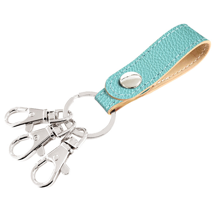 【Leo&Aoi公式ショップ】 ちょっとハイソな本革 型押し 3連 キーリング 本革 スナップボタン 本革キーリング 【安心の返品保証付き】