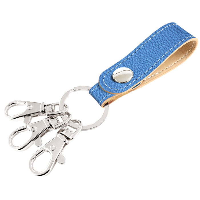 【Leo&Aoi公式ショップ】 ちょっとハイソな本革 型押し 3連 キーリング 本革 スナップボタン 本革キーリング 【安心の返品保証付き】