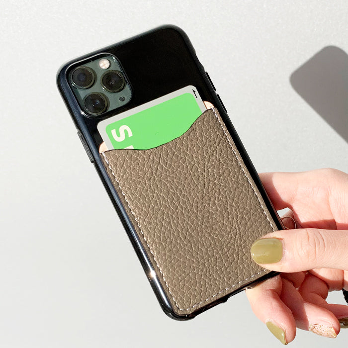【Leo&Aoi公式ショップ】 ちょっとハイソな本革 スマホ カード収納 カードケース 貼り付け 背面 薄型 カードポケット 背面収納 レザー ポケット カード入れ スリム ICカード 定期入れ シール CARD POCKET 革 レザー 牛革 収納ポケット 【安心の返品保証付き】