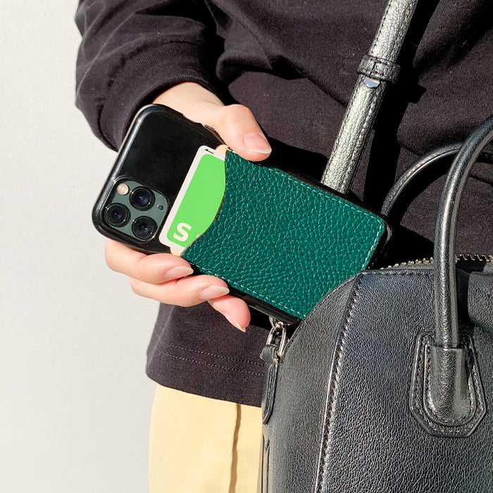 【Leo&Aoi公式ショップ】 ちょっとハイソな本革 スマホ カード収納 カードケース 貼り付け 背面 薄型 カードポケット 背面収納 レザー ポケット カード入れ スリム ICカード 定期入れ シール CARD POCKET 革 レザー 牛革 収納ポケット 【安心の返品保証付き】
