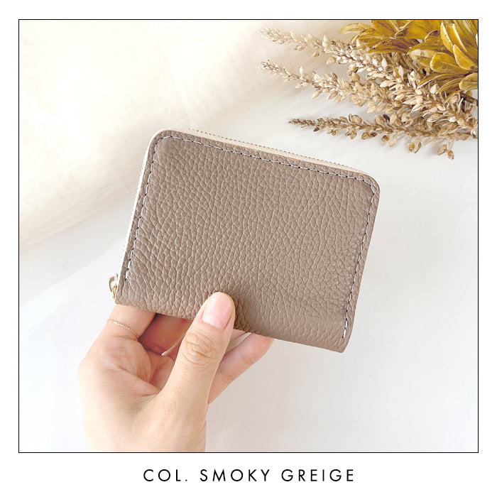 【Leo&Aoi公式ショップ】ちょっとハイソな本革 蛇腹 シンプル財布 本革 財布 メンズ レディース ラウンド型ファスナー ミニ財布 カード入れ 【安心の返品保証付き】