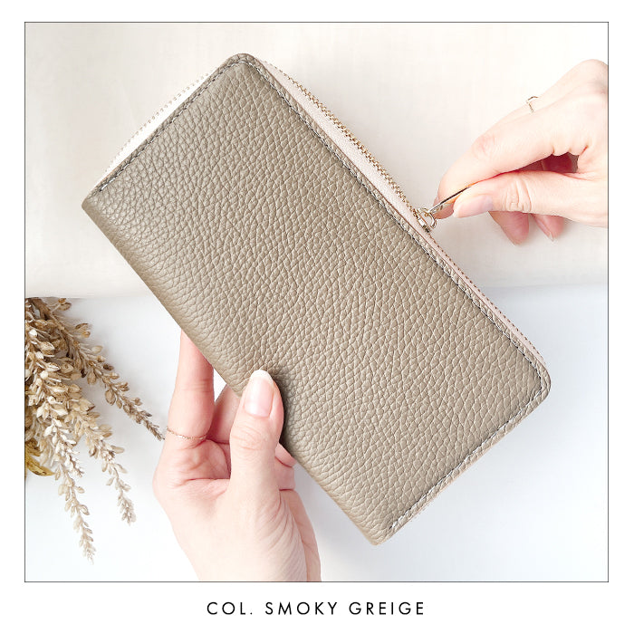 【Leo&Aoi公式ショップ】 ちょっとハイソな本革 蛇腹 カードポケット付き 長財布 本革 ラウンド型ファスナー 財布 レディース 大容量 【安心の返品保証付き】