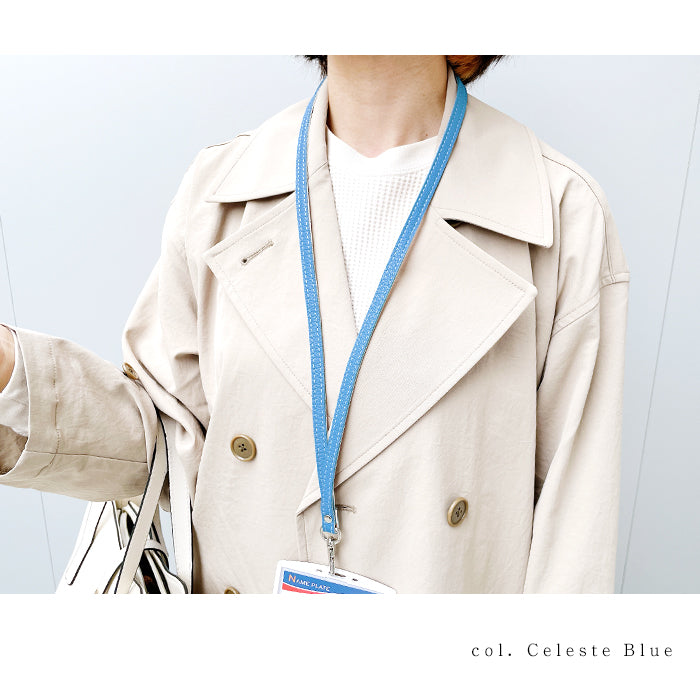 【Leo&Aoi公式ショップ】 ちょっとハイソな 本革 ネックストラップ 本革 レザー ロングストラップ 首掛け 落下防止 ネックホルダー IDカードホルダー IDケース パスケース スマホ スマートフォン ネック ストラップ ナスカン 型押し メンズ レディース 【安心の返品保証付き】
