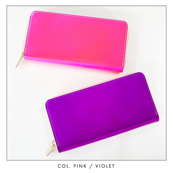 Leo&Aoi公式ショップ】 ネオンカラー 長財布 本革 財布 ラウンド型