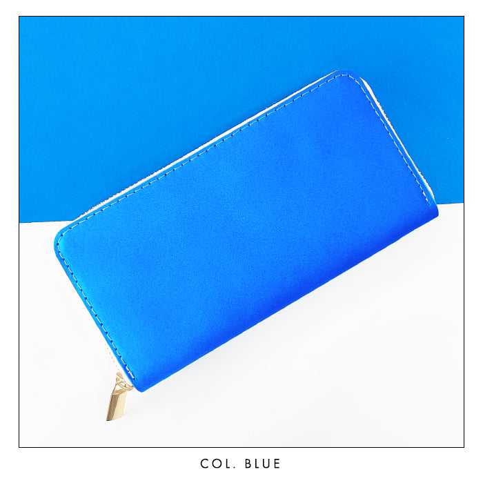 Leo&Aoi公式ショップ】 ネオンカラー 長財布 本革 財布 ラウンド型