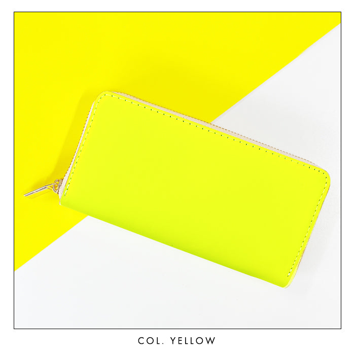 【Leo&Aoi公式ショップ】 ネオンカラー 長財布 本革 財布 ラウンド型ファスナー レディース メンズ 大容量 カード収納 蛍光カラー【安心の返品保証付き】