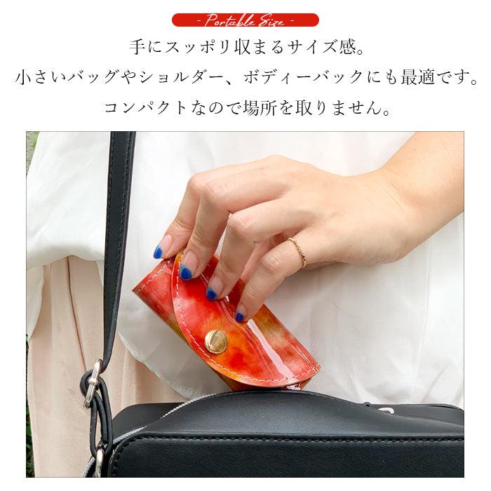 イタリアンアート キーケース 4連 本革 レディース スマートキー 三つ折り 牛革 レザー 鍵入れ 鍵 カギ 収納 スリム コンパクト キーホルダー 4連キーケース エナメル加工 日本製