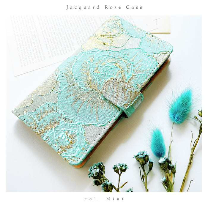 【Leo&Aoi公式ショップ】 iphone13mini ケース iPhone 13 mini カバー 手帳型 ジャガードローズ 手帳型ケース アイフォン13 ミニ スマホケース【安心の返品保証付き】