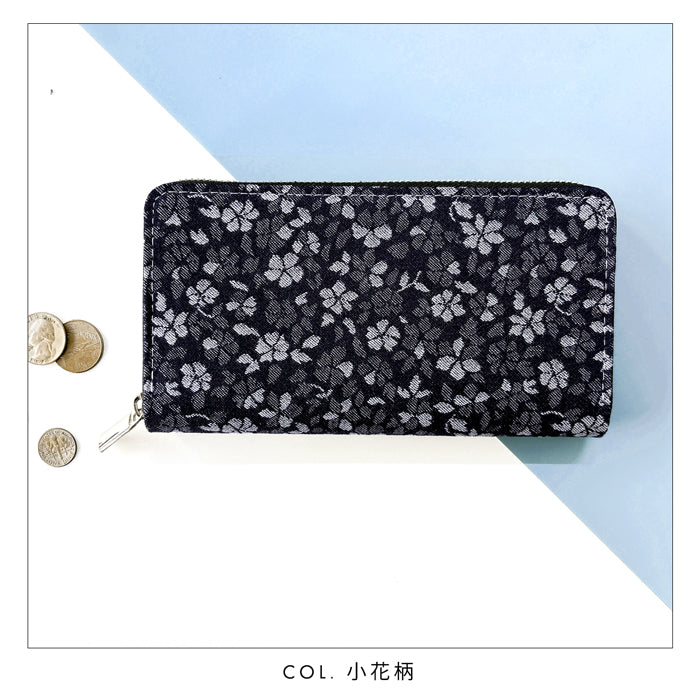 【Leo&Aoi公式ショップ】 ジャガード デニム 蛇腹 カードポケット付き 長財布 財布 ラウンドファスナー サイフ さいふ ウォレット デニム長財布 デニム財布 カード収納 ジャガードデニム ラウンド長財布 長サイフ ロングウォレット 小銭入れ シック おしゃれ メンズ レディース ハンドメイド 【安心の返品保証付き】