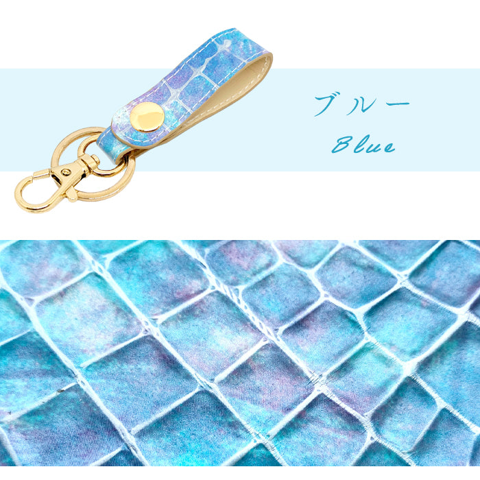 【Leo&Aoi公式ショップ】 本革 キーリング キーホルダー スナップボタン バッグチャーム 型押し ジャパニーズアート