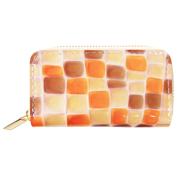 【Leo&Aoi公式ショップ】 牛革 ちょっと上品な ステンドグラス ラウンド型キーケース 4連 本革 レディース スマートキー レザー 鍵入れ 鍵 カギ 収納 スリム コンパクト キーホルダー キーケース エナメル加工 日本製 【安心の返品保証付き】