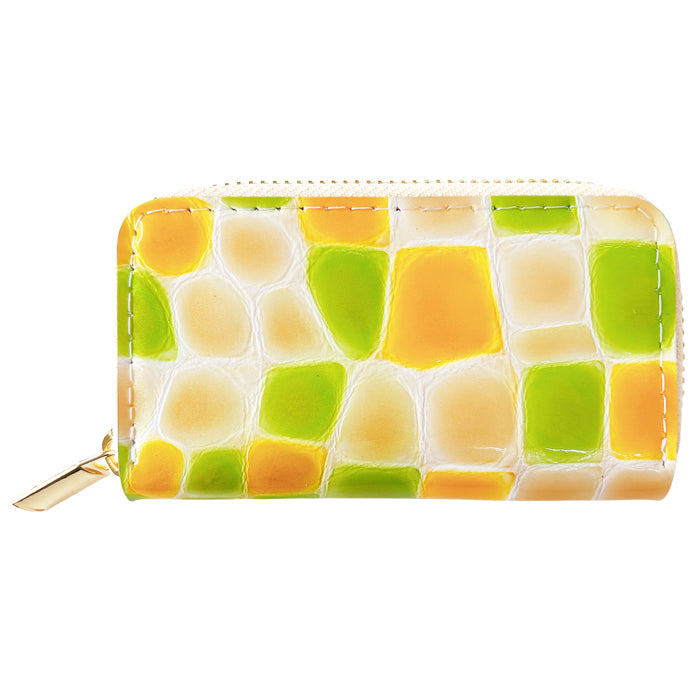 【Leo&Aoi公式ショップ】 牛革 ちょっと上品な ステンドグラス ラウンド型キーケース 4連 本革 レディース スマートキー レザー 鍵入れ 鍵 カギ 収納 スリム コンパクト キーホルダー キーケース エナメル加工 日本製 【安心の返品保証付き】