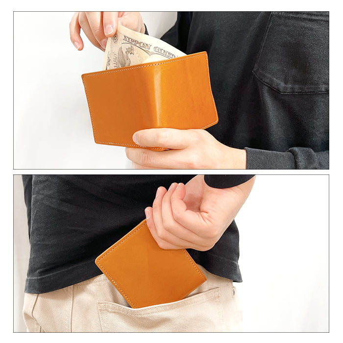 【Leo&Aoi公式ショップ】本革 上品な紳士レザー二つ折り財布 メンズ カード収納 小銭入れ コインケース付き サイフ ウォレット 薄型 コンパクト WM-D1-07 【安心の返品保証付き】