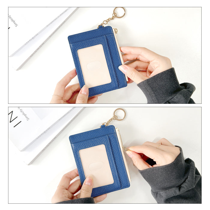 【Leo&Aoi公式ショップ】 本革 上品な型押し 財布付き パスケース 定期入れ 小銭入れ カードケース 薄型 多機能 メンズ レディース PC2-P1-04 【安心の返品保証付き】