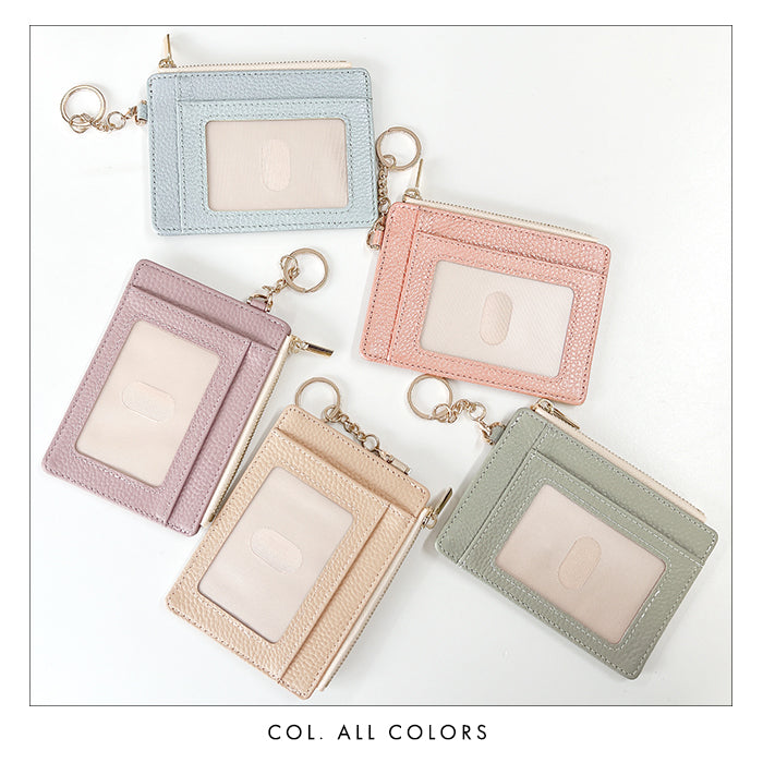 【Leo&Aoi公式ショップ】 本革 パステル 上品な型押し 財布付き パスケース 定期入れ 小銭入れ カードケース 薄型 パステルカラー レディース PC1-P1-04 【安心の返品保証付き】