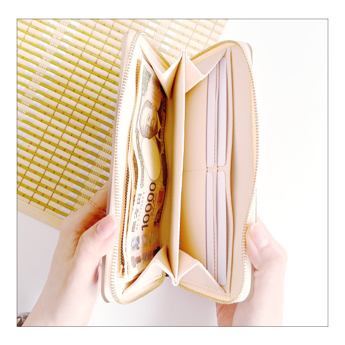 【Leo&Aoi公式ショップ】 型押しグリッター スリム 長財布 レディース メンズ カード収納 財布 さいふ ウォレット ラウンド型財布 【安心の返品保証付き】