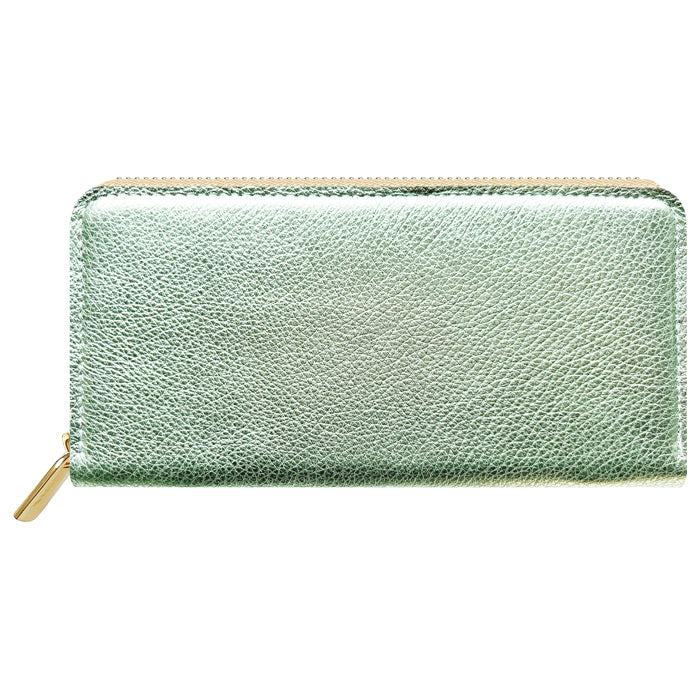 【Leo&Aoi公式ショップ】 長財布 本革 型押しグリッター ラウンド型長財布 本革 財布 カード収納 光沢 レディース 【安心の返品保証付き】