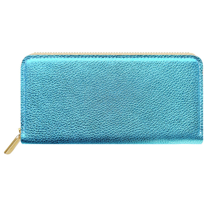 【Leo&Aoi公式ショップ】 長財布 本革 型押しグリッター ラウンド型長財布 本革 財布 カード収納 光沢 レディース 【安心の返品保証付き】