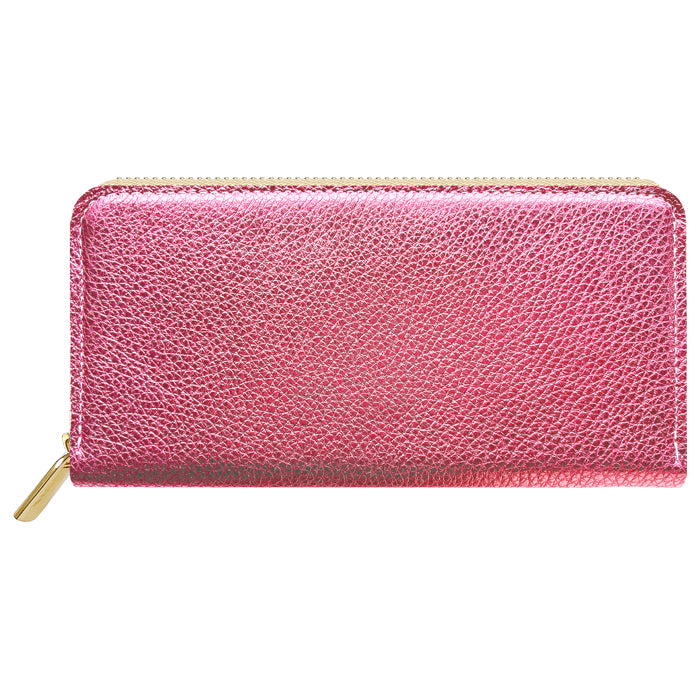 【Leo&Aoi公式ショップ】 長財布 本革 型押しグリッター ラウンド型長財布 本革 財布 カード収納 光沢 レディース 【安心の返品保証付き】