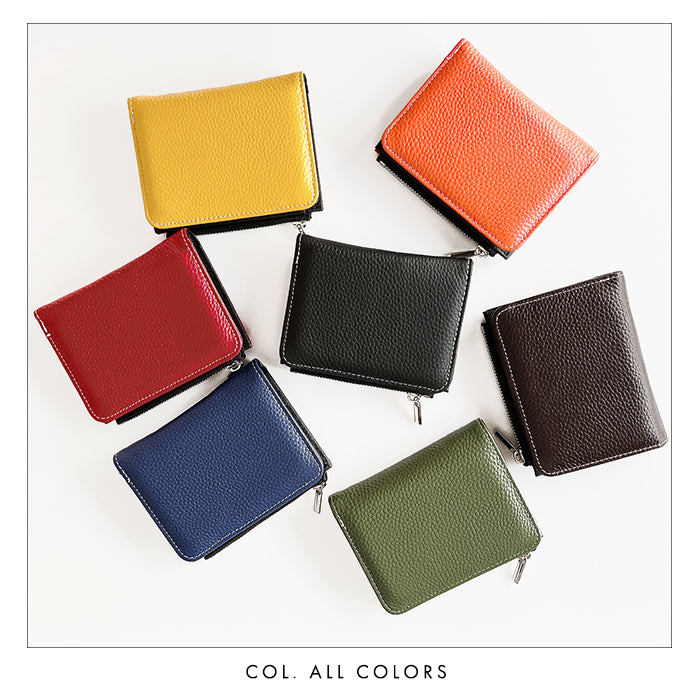 【Leo&Aoi公式ショップ】本革 上品な型押し てのひら財布 二つ折り財布 レディース メンズ カード収納 小銭入れ コインケース付き サイフ ウォレット 革 レザー 牛革 【WM-D2-04】 【安心の返品保証付き】