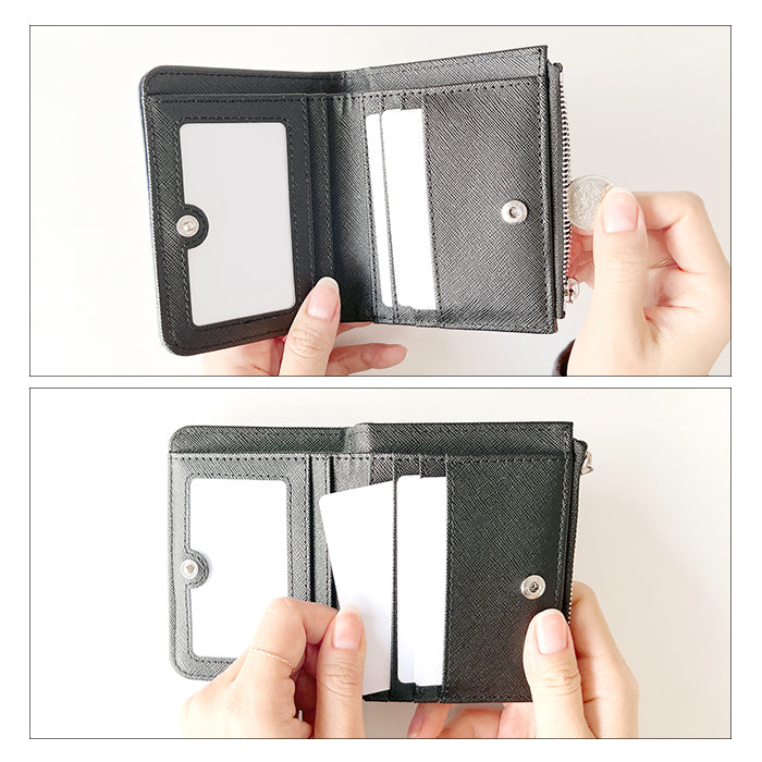 【Leo&Aoi公式ショップ】本革 上品な型押し てのひら財布 二つ折り財布 レディース メンズ カード収納 小銭入れ コインケース付き サイフ ウォレット 革 レザー 牛革 【WM-D2-04】 【安心の返品保証付き】