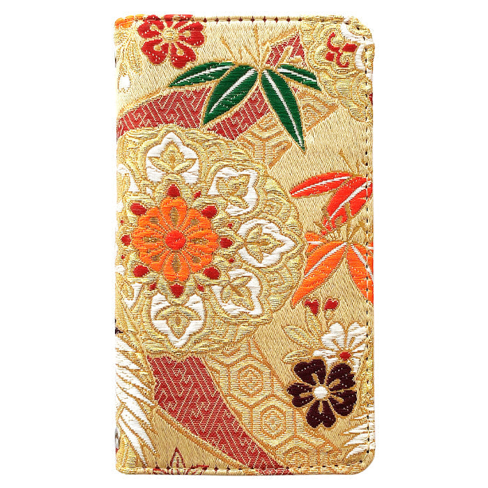 【Leo&Aoi公式ショップ】 iphone se3 / iphone se2 / iphone8 / iphone7 ケース カバー 西陣織 着物 松 手帳型ケース アイフォンスマホケース 【安心の返品保証付き】