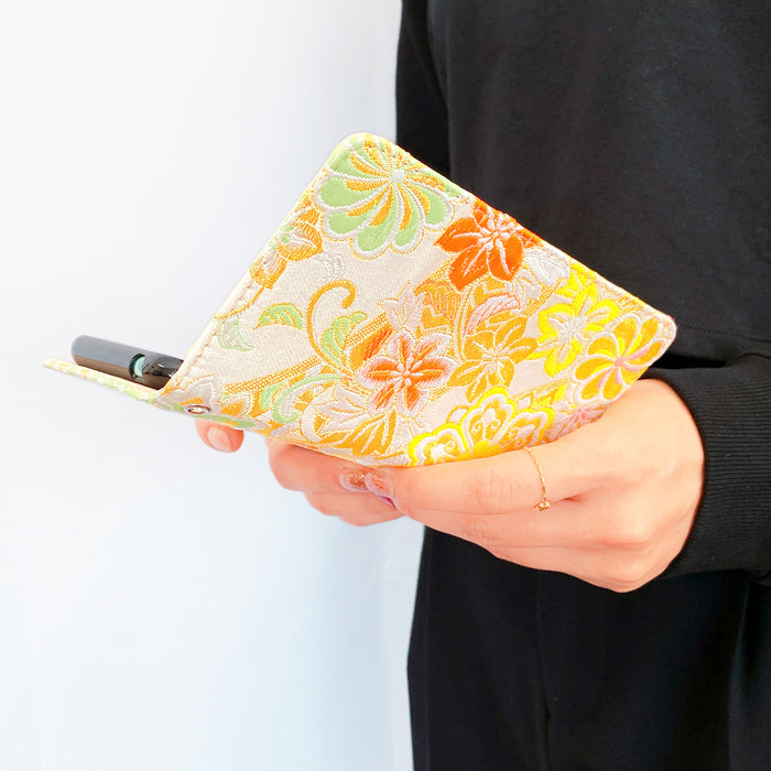 【Leo&Aoi公式ショップ】 XPERIA Ace SO-02L ケース カバー 西陣織 着物 竹 手帳型ケース so02l エクスペリア スマホケース 【安心の返品保証付き】