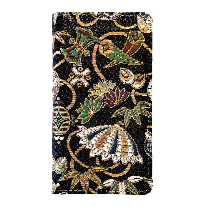 【Leo&Aoi公式ショップ】 iphone se3 / iphone se2 / iphone8 / iphone7 ケース カバー 西陣織 着物 月影 手帳型ケース アイフォンスマホケース 【安心の返品保証付き】