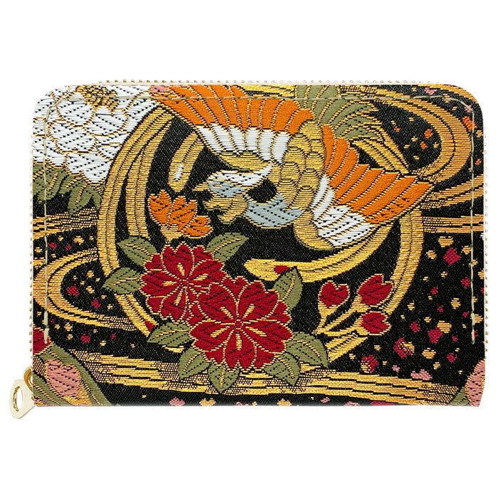 【Leo&Aoi公式ショップ】 西陣織 極 ミニ財布 財布 金襴 ミニウォレット コンパクト ラウンドファスナー サイフ さいふ ウォレット 小さい財布 カード収納 ラウンド財布 ミニサイフ 和風 和柄 和 豪華 織物 鳳凰 桜 櫻 宝尽くし 華文 花文 流水 ハンドメイド