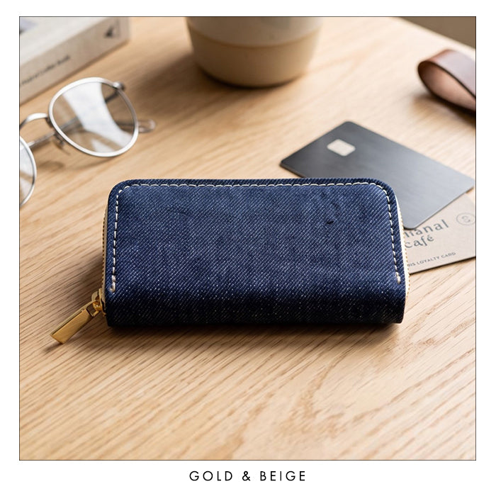 【Leo&Aoi公式ショップ】 児島デニム ラウンド型キーケース 4連 メンズ レディース スマートキー 鍵入れ 鍵 カギ 収納 スリム コンパクト キーホルダー キーケース 岡山 デニム【安心の返品保証付き】