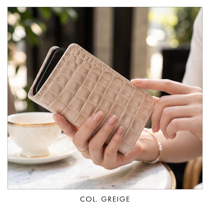 【Leo&Aoi公式ショップ】 らくらくスマートフォン F-42A me F-01L ケース カバー 手帳型ケース 本革 韓流 クロコダイル スマホケース らくらくスマートフォンme f01l f42a docomo らくらくフォン 携帯ケース 【安心の返品保証付き】