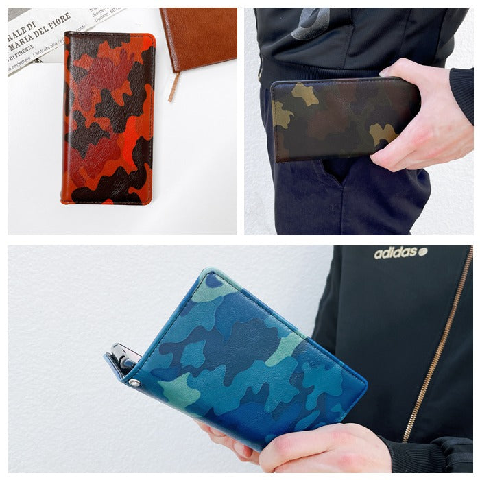 【Leo&Aoi公式ショップ】 iPhone 11 pro max iPhone11proMax ケース カバー 手帳型 本革 カモフラージュ 迷彩 手帳型ケース アイフォン 11promax スマホケース 【安心の返品保証付き】