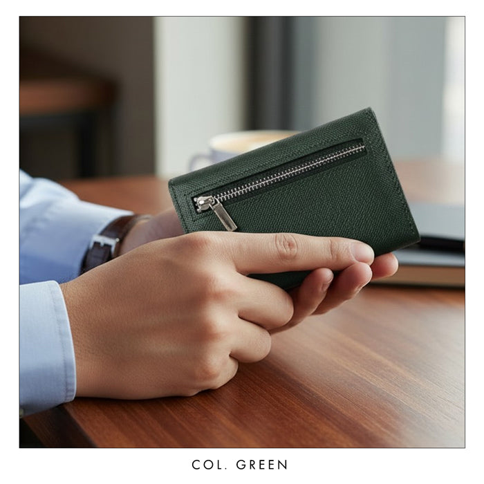 【Leo&Aoi公式ショップ】 本革 マジックテープ付き 三つ折り財布 メンズ カード収納 小銭入れ コインケース付き サイフ ウォレット 革 レザー 【WM-T3-01】【安心の返品保証付き】