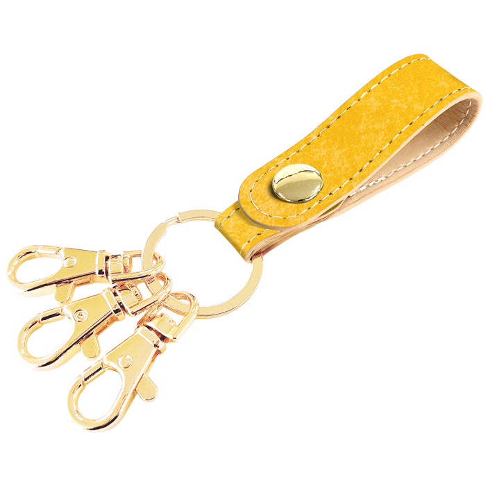 【Leo&Aoi公式ショップ】 イタリア製 マヤベリー 3連 キーリング 本革 スナップボタン イタリアンレザー キーホルダー ナスカン 【安心の返品保証付き】