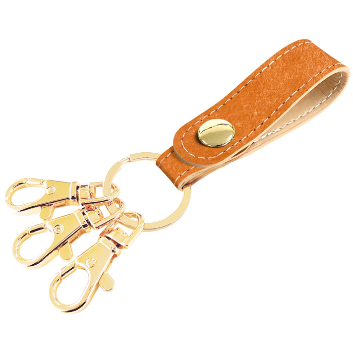 【Leo&Aoi公式ショップ】 イタリア製 マヤベリー 3連 キーリング 本革 スナップボタン イタリアンレザー キーホルダー ナスカン 【安心の返品保証付き】