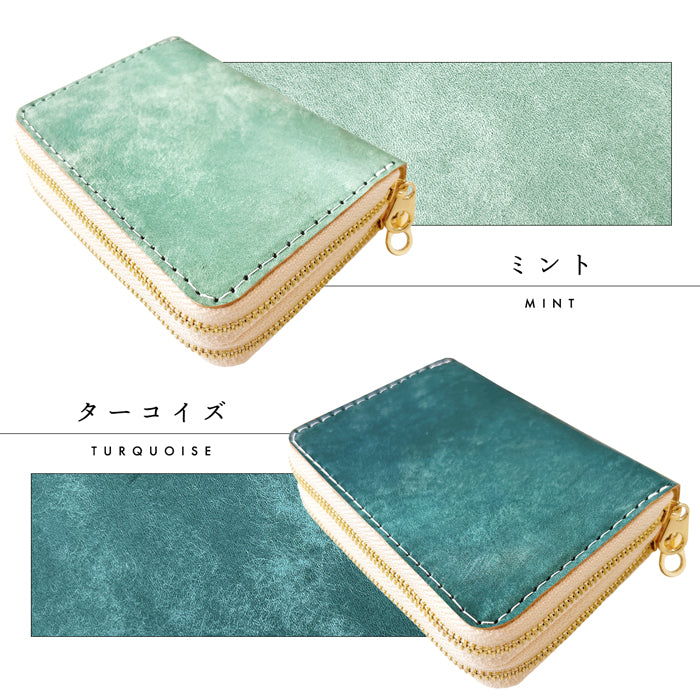 【Leo&Aoi公式ショップ】 マヤベリー 蛇腹 ダブルファスナー 財布 イタリア製 本革 レディース カード収納 ミニ財布 小さい財布 使いやすい 牛革 革財布 ラウンド型財布 イタリアンレザー 【安心の返品保証付き】