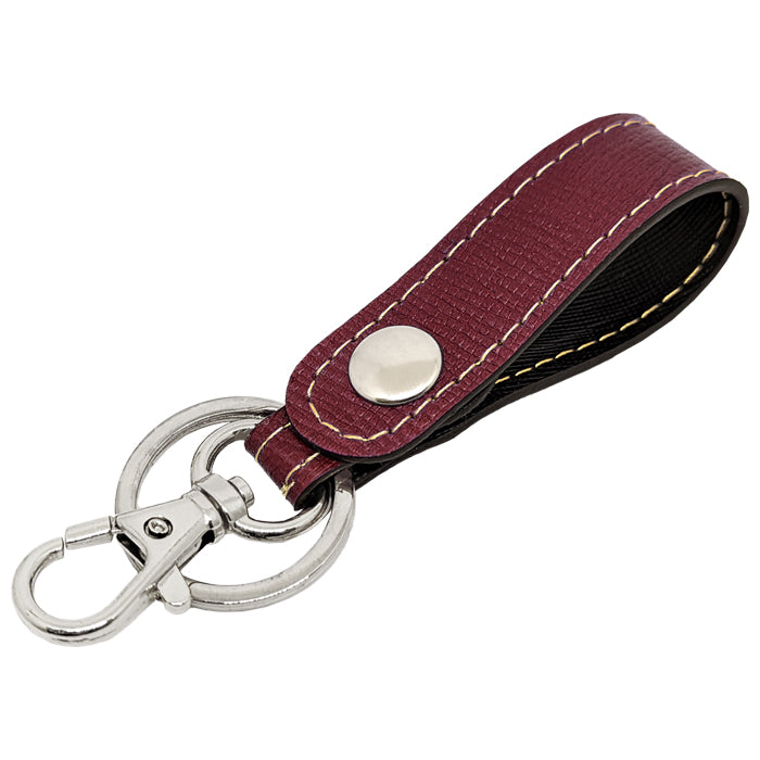 【Leo&Aoi公式ショップ】 本革 男の型押し キーリング スナップボタン キーホルダー バッグチャーム キーフック