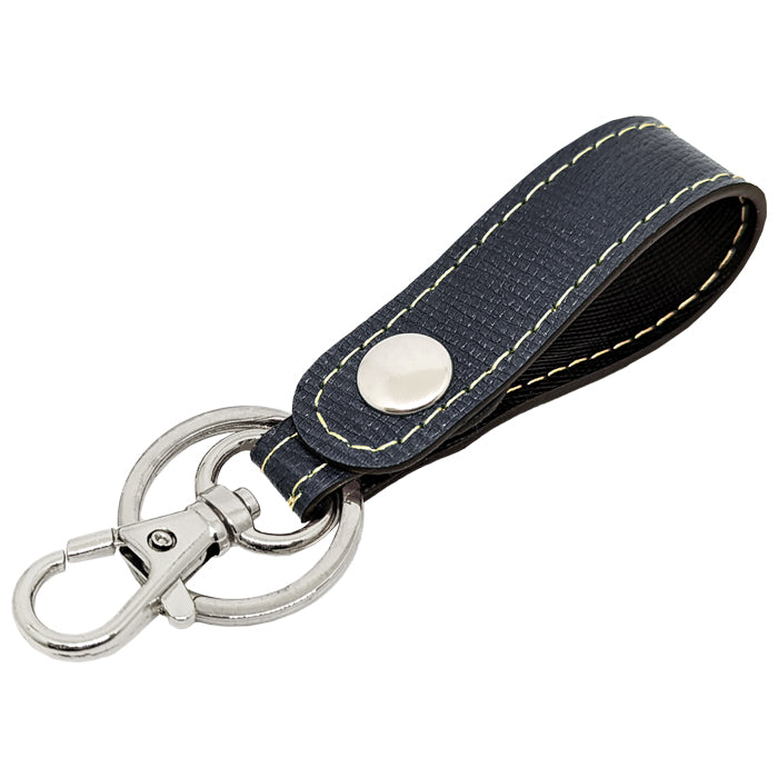 【Leo&Aoi公式ショップ】 本革 男の型押し キーリング スナップボタン キーホルダー バッグチャーム キーフック