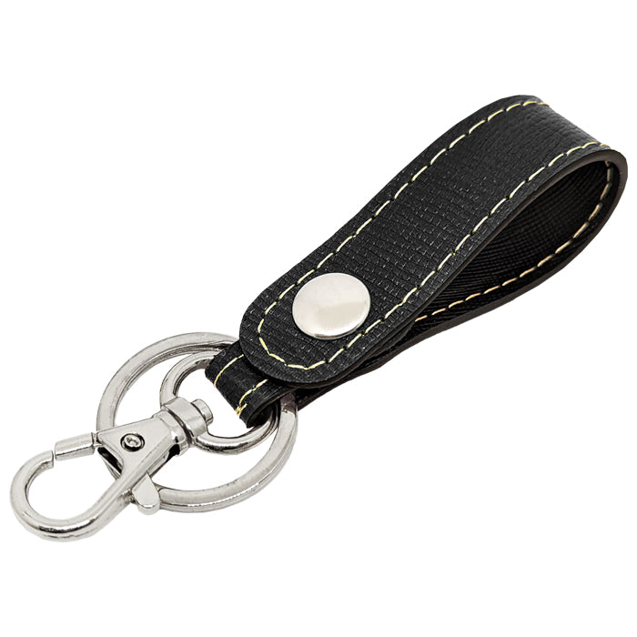 【Leo&Aoi公式ショップ】 本革 男の型押し キーリング スナップボタン キーホルダー バッグチャーム キーフック